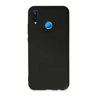 Huawei P20 Lite Kılıf Nano içi Kadife Silikon - Siyah