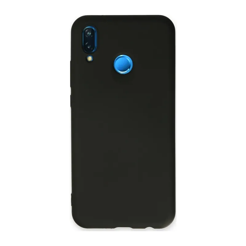 Huawei P20 Lite Kılıf Nano içi Kadife Silikon - Siyah
