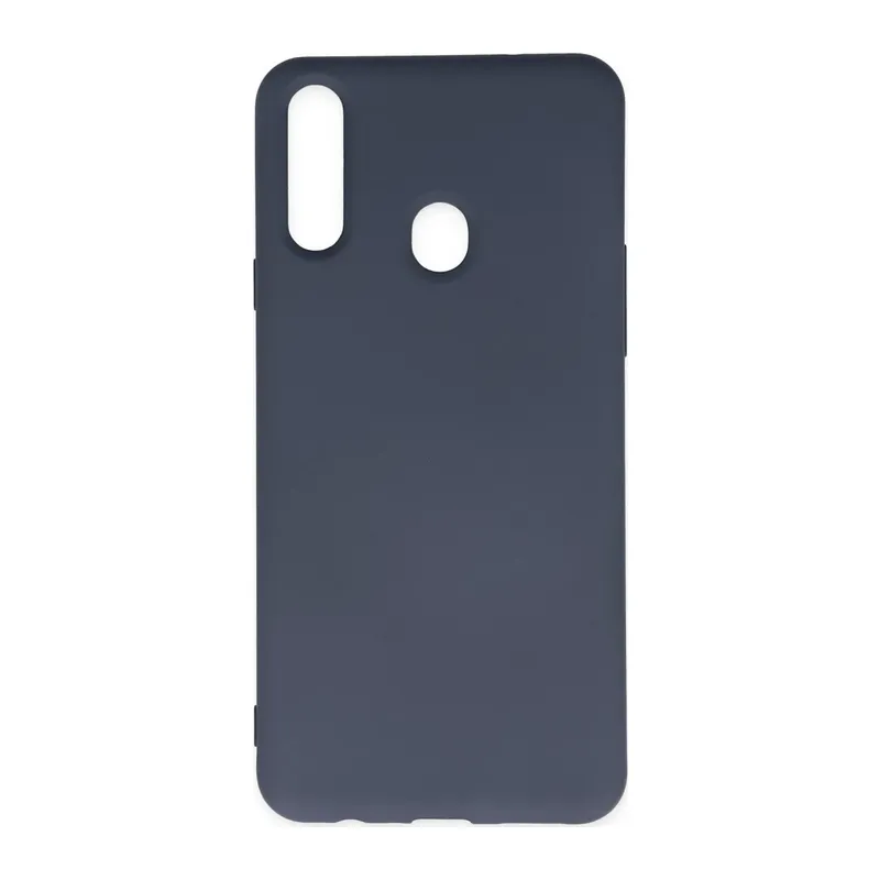 Samsung Galaxy A20S Kılıf Nano içi Kadife Silikon - Gri