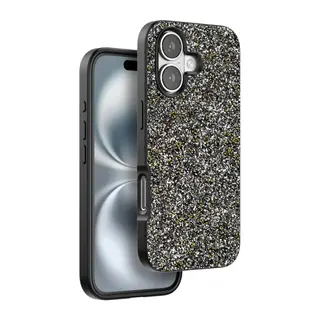 Onegif Apple iPhone 16 Plus Bright Simli Kapak - Gümüş