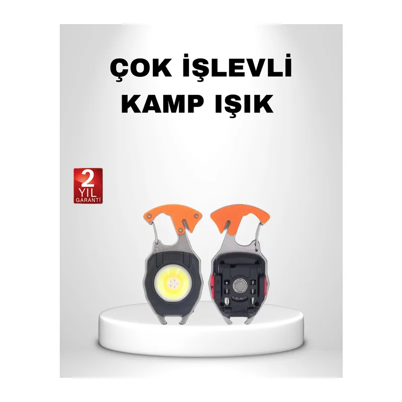Mini LED Anahtarlık Fener – Şişe Açacağı, Tornavida, Düdük ve USB Şarj Özellikli