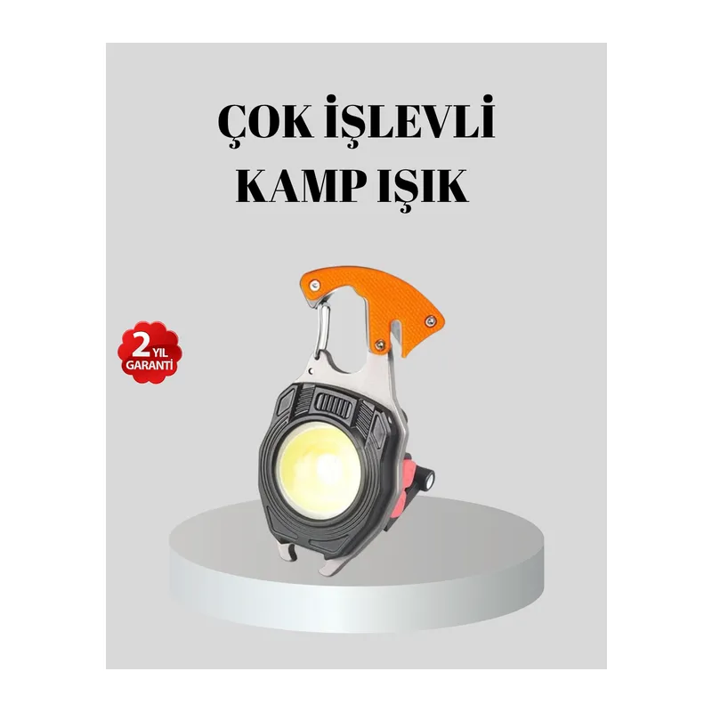 Çok Fonksiyonlu Anahtarlık Fener – Güçlü LED Işıklı, Şarjlı, Düdüklü ve Tornavidalı Mini El Feneri