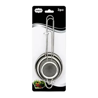 3PCS Set Mini= 5-7-8CM Tel Süzgeç Metal Çerçece Metal SAP=8.5-10.5-10.5CM