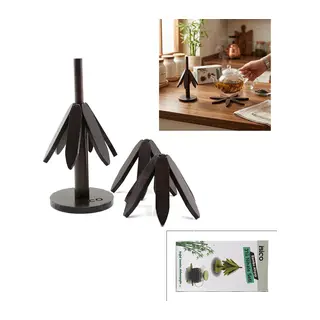 Standlı=ağaç Model 2PCS Ahşap Bambu Katlanır Nihale Yapraklı Çiçek Modeli= Çap: 20CM