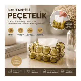 19X13X9CM Kahverengi Şeffaf Yaylı Masaüstü Bubble Dekoratif Bulut Peçetelik