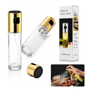 100 Ml Sprey Cam Yağdanlık Krom - Renkli Sprey Kafa - İnce Uzun Şişe