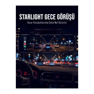 Araç İçi Multimedya Ekranı Çift Kameralı Ayna Carplay