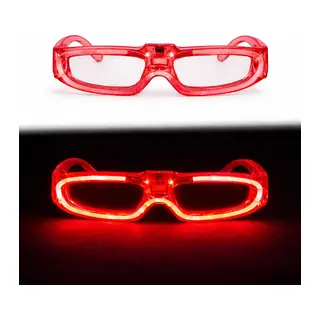 Kırmızı LED Işıklı Parti Gözlüğü 3 Modlu – Glow - Gece Eğlence Gözlüğü