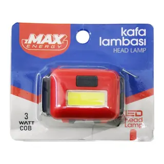 Pilli 3W Cob Led Kafa Lambası Fener 3-KADEME Işık Ayarı- Flaşör 4.5V 120LÜMEN