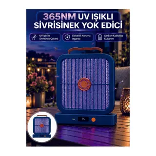 Şarjlı UV Işıklı Sinek Öldürücü Cihaz Mavi Elektrikli Sivrisinek Yok Edici