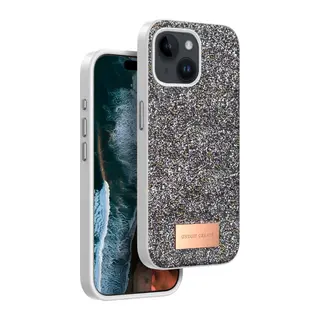 Onegif Apple iPhone 15 Bright Simli Kapak - Gümüş