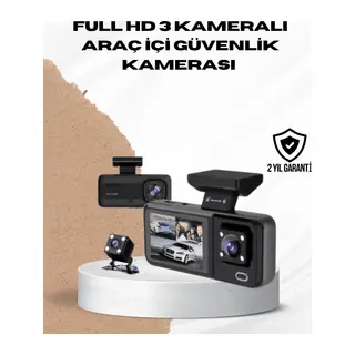 Wi-Fi Bağlantılı Full HD Araç Kamera Seti 3 Kameralı Park Koruma ve Döngü Kayıt