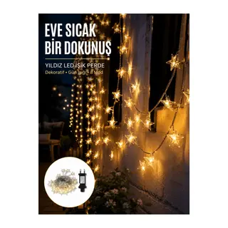 Yıldız Led Işık 5 Metre Dekoratif Aydınlatma Günışığı Yeni Nesil