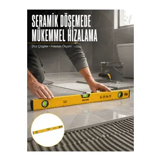 600 mm Su Terazisi Sarı Dayanıklı Gövde Hassas Ölçüm Yeni Nesil