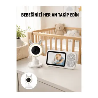 Bebek Kamerası Karşılıklı Konuşma RGB Işık Gece Görüşü ve Sıcaklık Alarmı Yeni Nesil