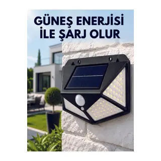 Sensörlü Solar Bahçe Lambası Geniş Açılı LED Aydınlatmalı Balkon Garaj ve Bahçe Işığı