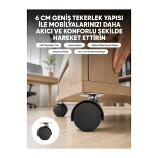 Kilitsiz 6 cm Tekerlek Ayak Tek Adet