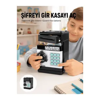 Işıklı Sesli Şifreli ATM Görünümlü Kasa Kumbara