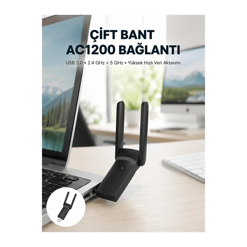 USB WiFi Adaptör – 1200 Mbps Hız