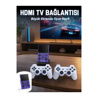 Retro Oyun Konsolu 2 Kablosuz Oyun Kolu ve IPS Ekranlı
