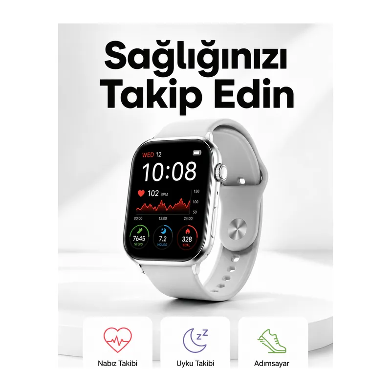 Yeni Nesil Akıllı Saat Adımsayar, GPS, Nabız Ölçer, Uyku ve Sağlık Takibi (Kopya)