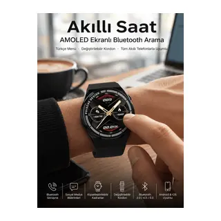 Bluetooth Bağlantılı Akıllı Saat Tüm Telefonlara Uyumlu Değiştirilebilir Kordon