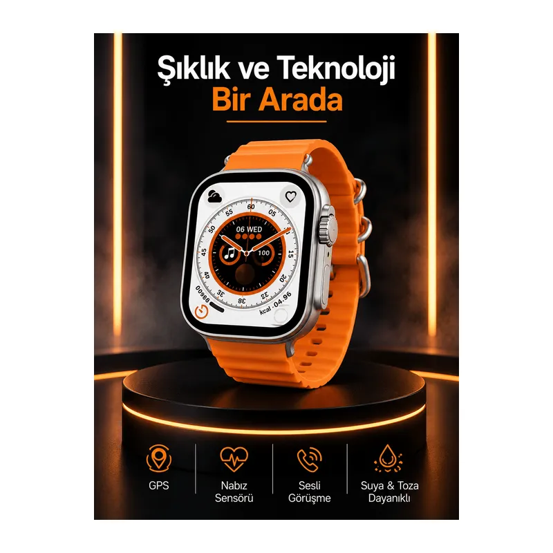 Akıllı Saat Android ve İOS Uyumlu 49 MM NFC Özelliği GPS Takibi Yeni Nesil