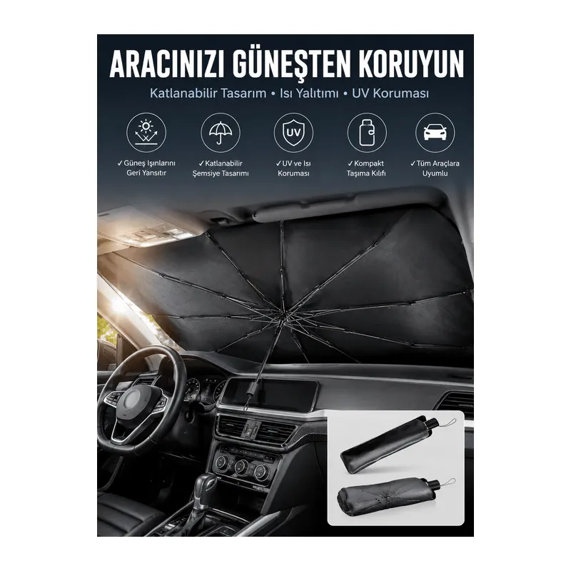 Tüm Araçlar İçin Şemsiye Güneşlik Ön Cama Uygun Özel Kaplama