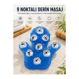 9 Bilyeli El Şeklinde Omuz Bacak Masaj Aleti Masaj Eldiveni Giyilebilir Plastik Vücut Sıkılaştırıcı