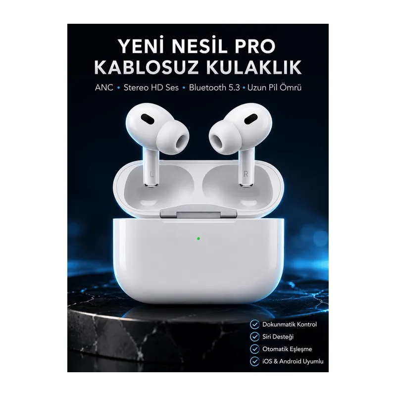 Beyaz Android ve İOS Uyumlu Yüksek Performanslı Uzun Pil Ömrü