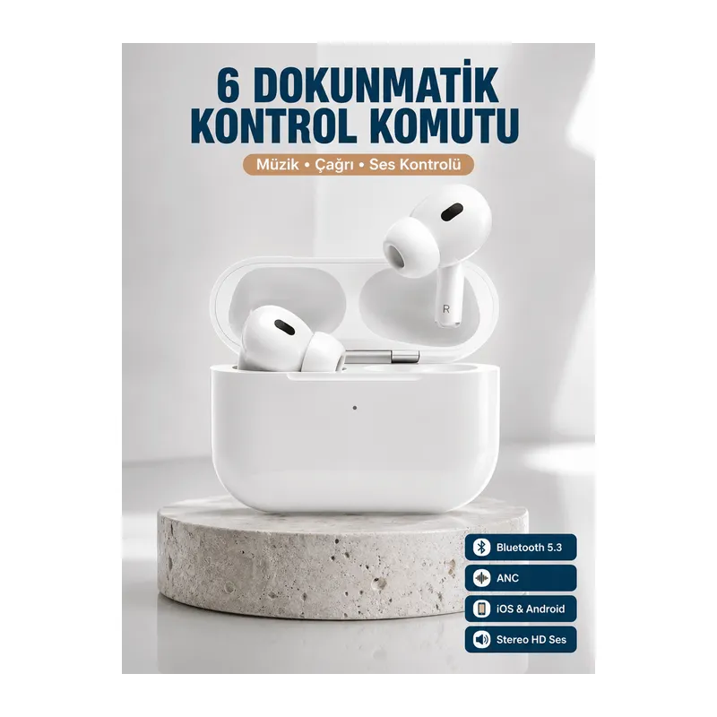 Yeni Nesil Pro Bluetooth Kulaklık Android ve İOS Uyumlu Dokunmatik Kontrol