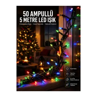 Karışık Renk Pilli Led Işık Çok Fonksiyonlu Enerji Tasarruflu 5 Metre
