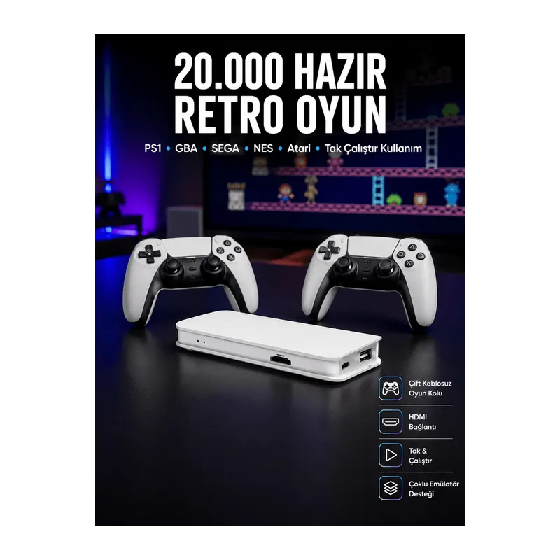 Retro Oyun Konsolu – 20.000 Yüklü Oyun
