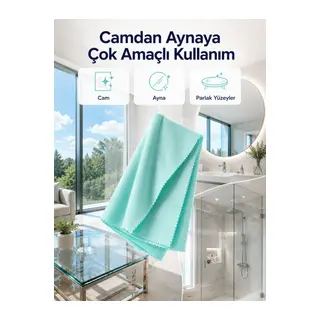 40x60 Mikrofiber Cam Temizlik Bezi İz ve Tüy Bırakmayan Profesyonel Cam Silme Bezi