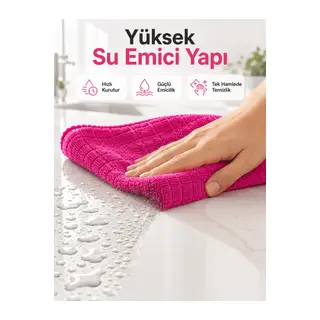 Mikrofiber Temizlik Bezi Cam, Ayna, Mobilya ve Tezgah İçin