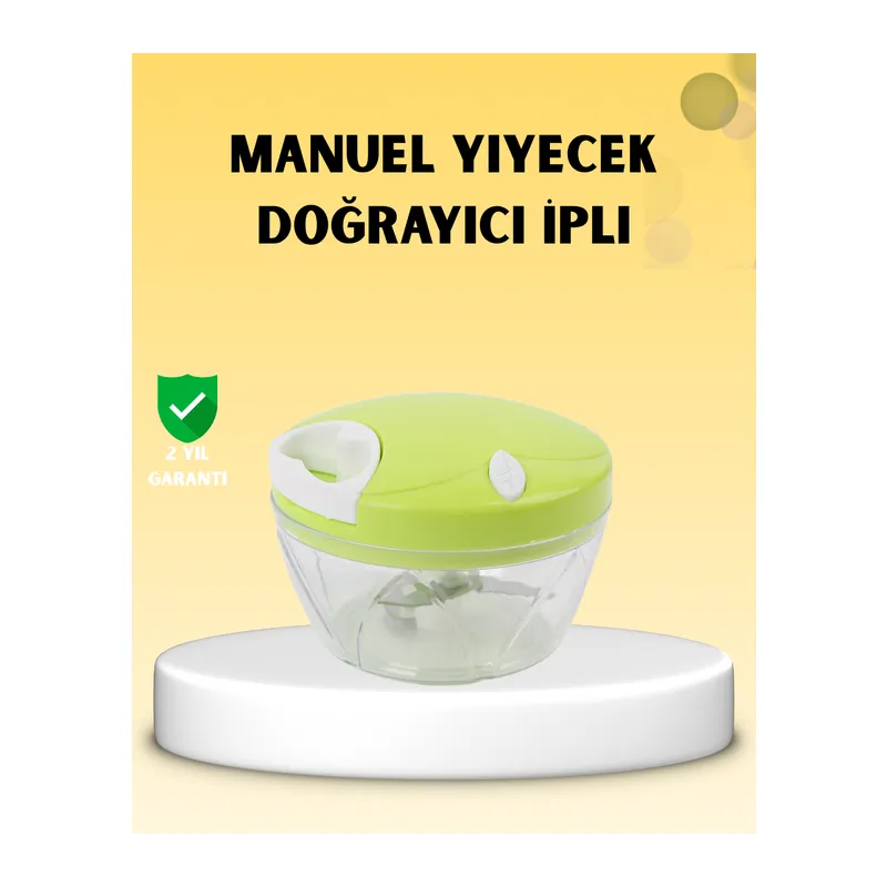 Manuel Yiyecek Doğrayıcı İpli Hızlı Pratik Sebze Kıyıcı