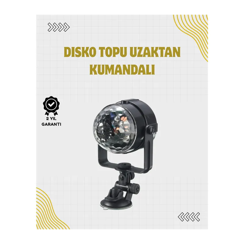 Uzaktan Kumandalı, Ses Kontrollü LED Disko Işığı - Parti ve Kulüpler İçin