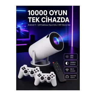 4K Wireless Çift Kollu Kumandalı Oyun Projeksiyonu Retro Video Oyunu Yeni Nesil