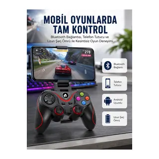 Kablosuz Oyun Kolu Bluetooth Joystick Gamepad Android Uyumlu
