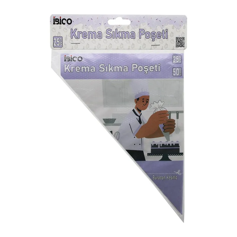 Naylon 25CM 50PCS Krema Sıkma Poşeti Torbası