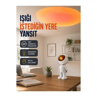 Dekoratif Gün Batımı Işığı – Astronot Figürlü Yeni Nesil