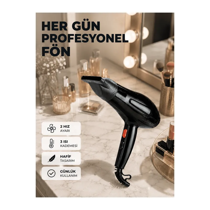 Hızlı Kurutma ve Şekillendirme İçin Profesyonel Saç Kurutma Makinesi