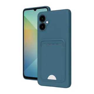 Samsung Galaxy A06 Kılıf Kelvin Kartvizitli Silikon - Mavi