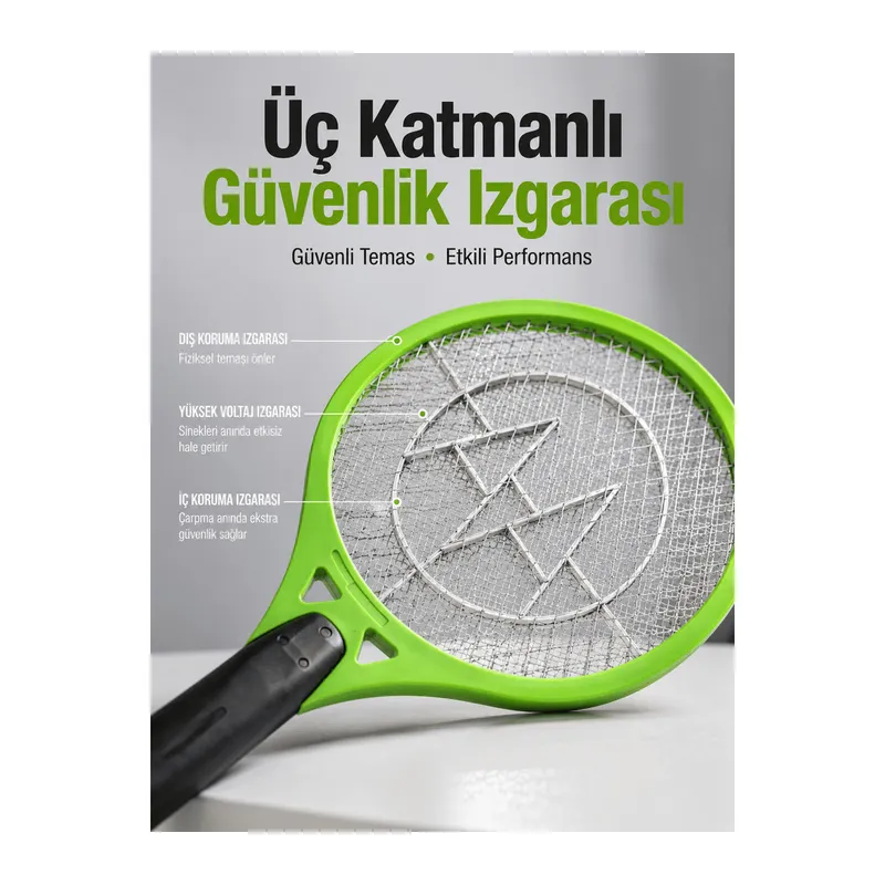 Böcek Önleyici Elektronik Sinek Öldürücü | Üç Katmanlı Güvenlik Izgarası Yeni Nesil