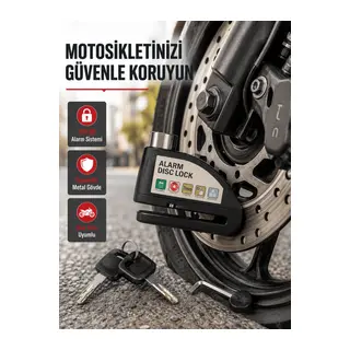 110 dB Alarmlı Disk Fren Kilidi Su Geçirmez Çelik Gövde Motosiklet Güvenlik