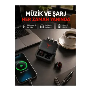 Powerbank Özellikli Bluetooth Kablosuz Kulaklık – Dokunmatik Kontrol, Uzun Pil Ömrü, Ergonomik Tasarım