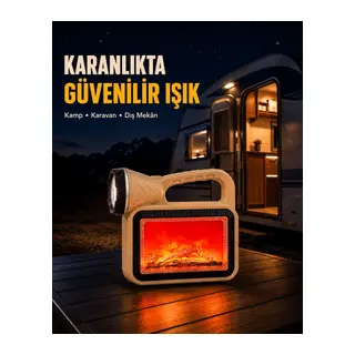 Solar Alev Işığı COB Teknolojili Taşınabilir El Feneri ve Kamp Lambası