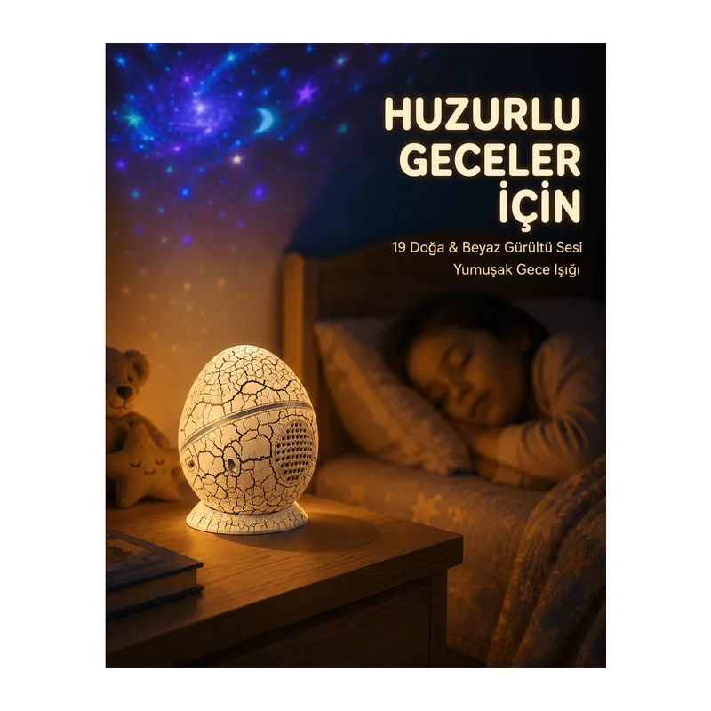 14 Renkli Nebula Yıldız Projektör + Müzik + Gürültü Cihazı + Zamanlayıcılı