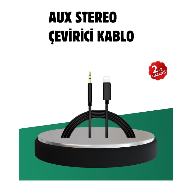 iPhone Uyumlu Lightning 3.5mm Aux Adaptör Kablo Stereo Ses Aktarım