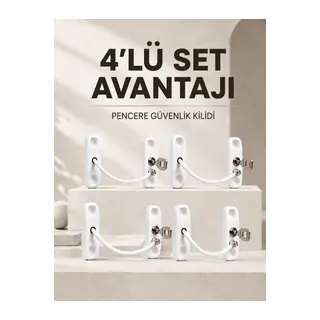 Çocuk Güvenliği İçin Pencere Kilidi Anahtarlı 4’lü Paket